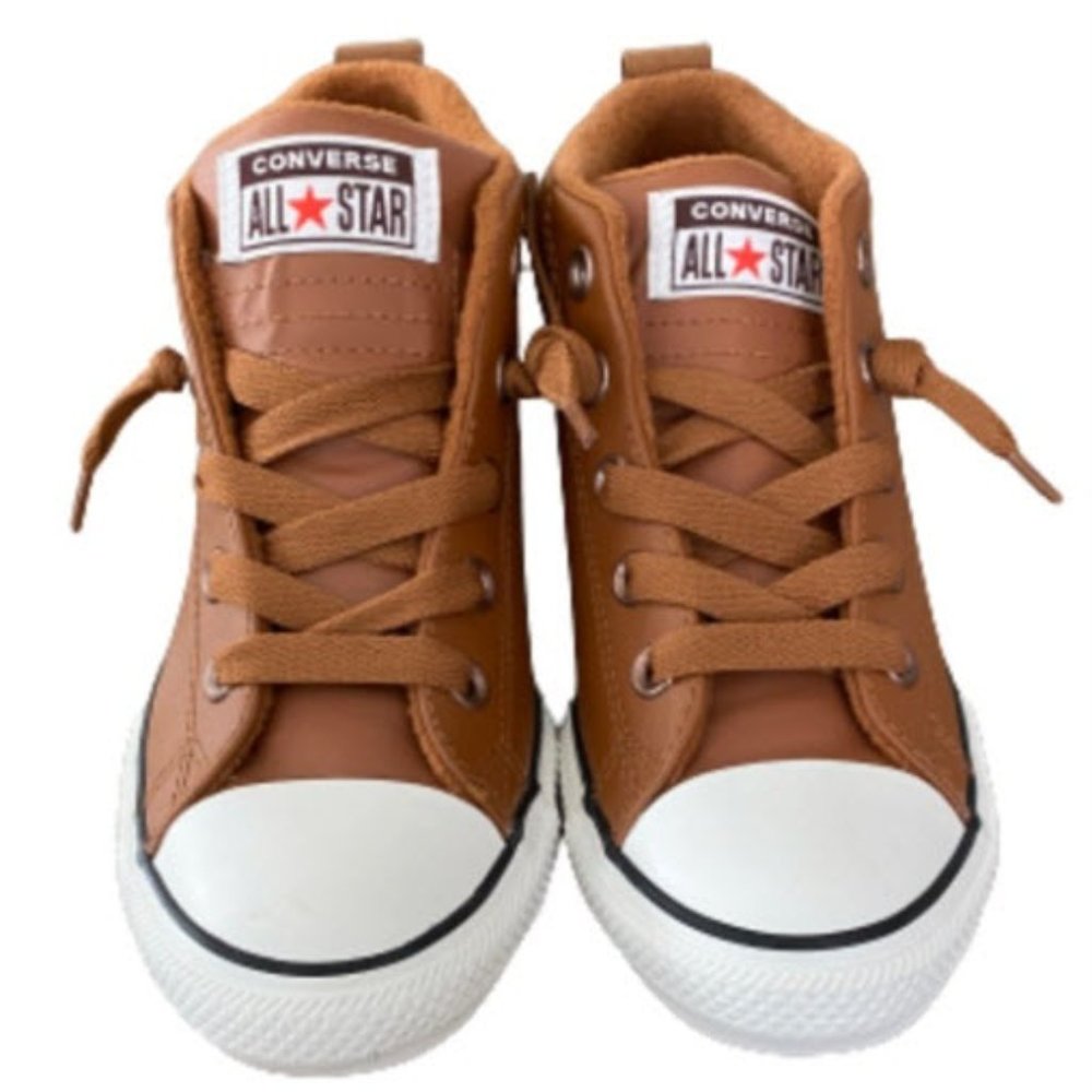 Brown leather- no tie -Converse - never worn